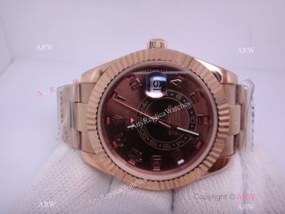 ROLEX SKY-DWELLER ROSE GOLD REPLICA WATCH / SWISS GRADE CASE